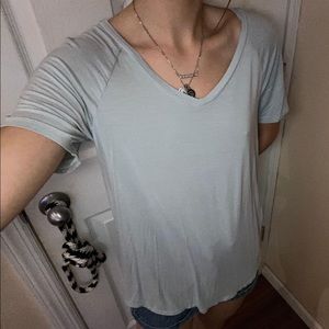 American Eagle oversized baby blue t shirt